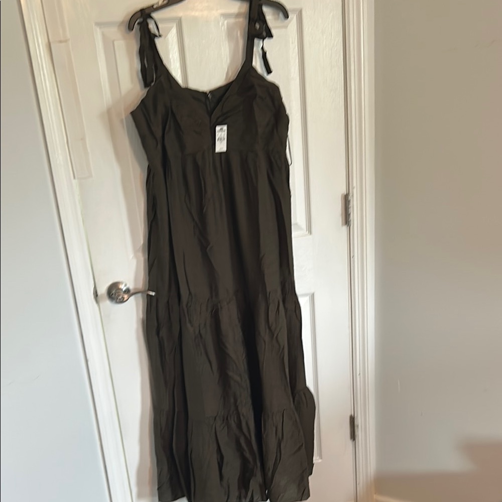 Express Green Tiered Maxi Sundress